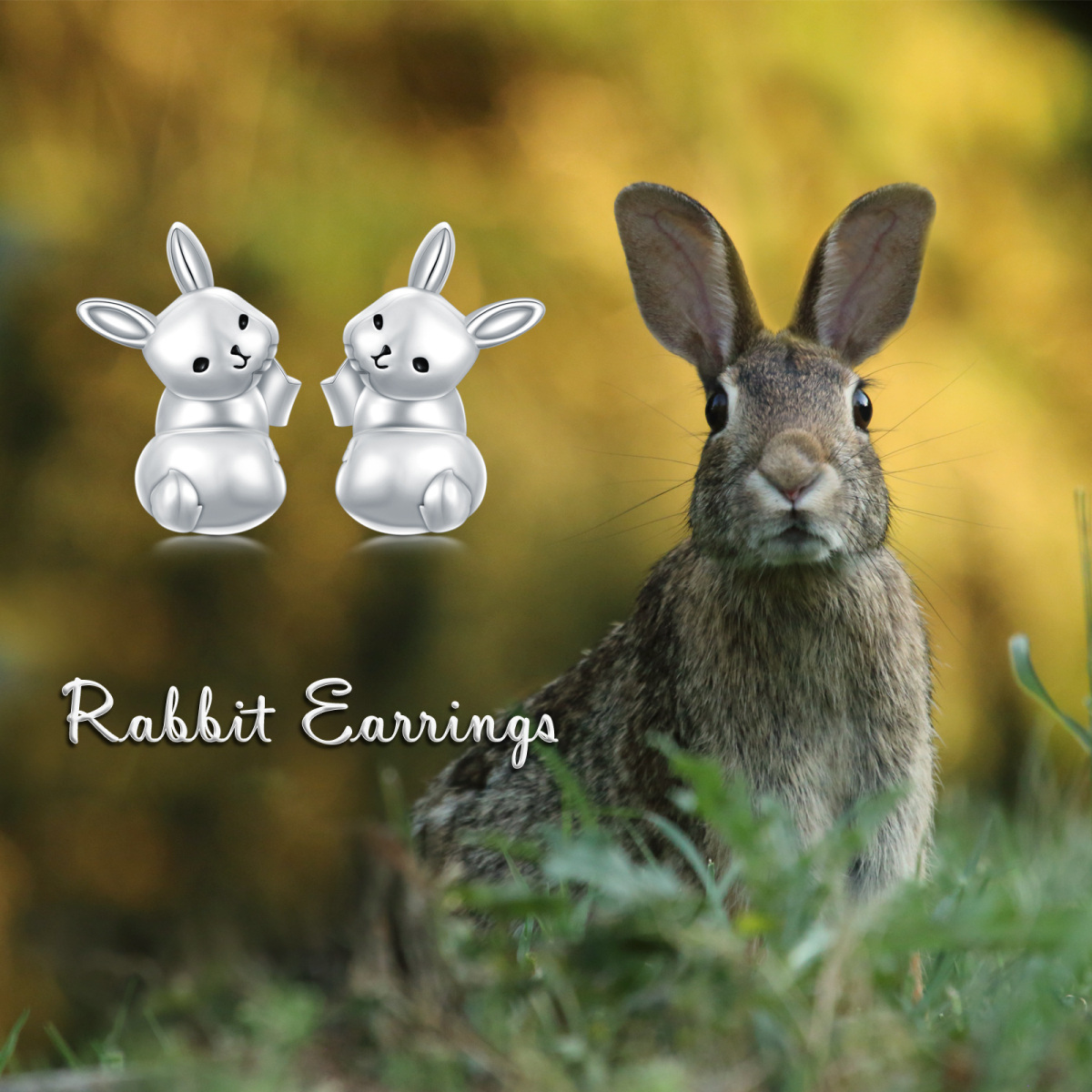 Boucles d'oreilles en argent sterling en forme de lapin-6