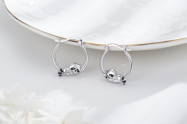 Boucles d'oreilles en argent sterling en forme de raton laveur-5