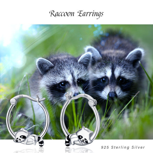 Boucles d'oreilles en argent sterling en forme de raton laveur-6