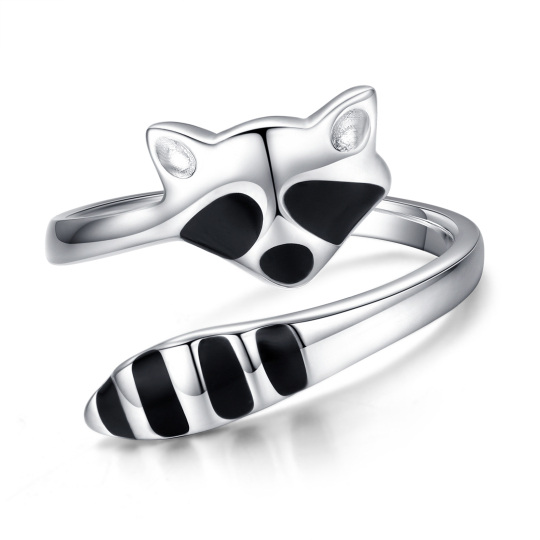 Bague ouverte en argent Sterling Raccoon