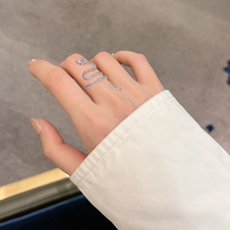 Sterling Silver Rattlesnake Wrap Open Ring-5