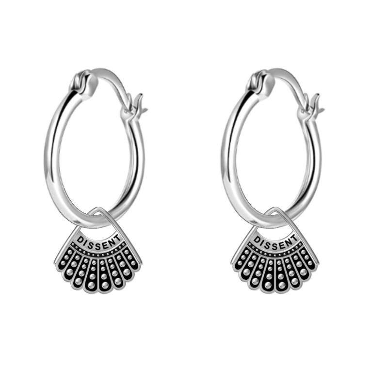 Sterling Silver Ginsberg Collar Hoop Earrings-1