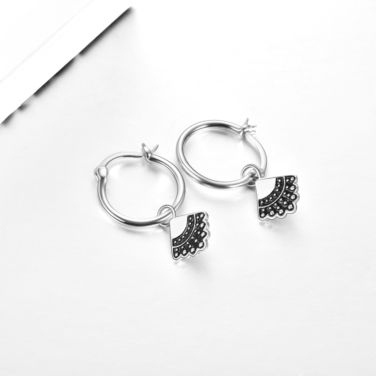 Sterling Silver Ginsberg Collar Drop Earrings-3