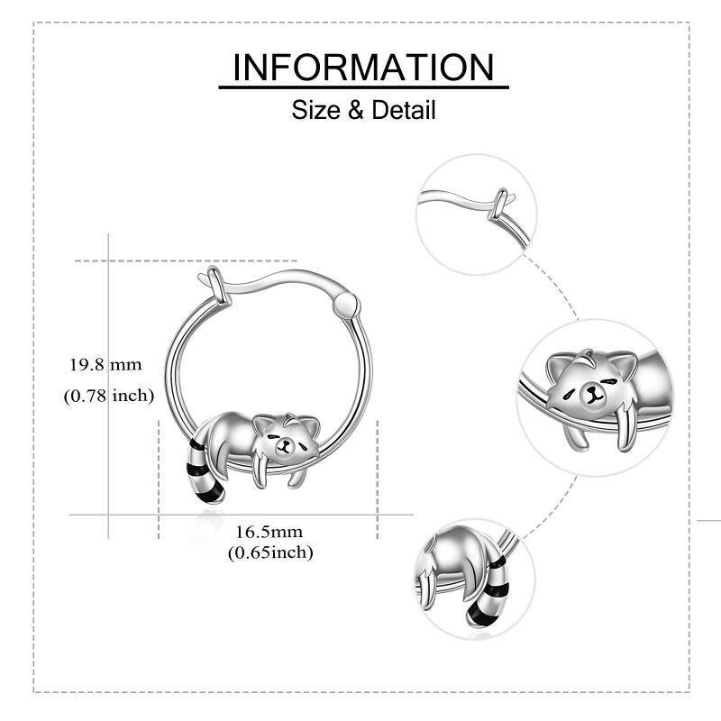 Sterling Silber Rote Panda Ohrringe-6