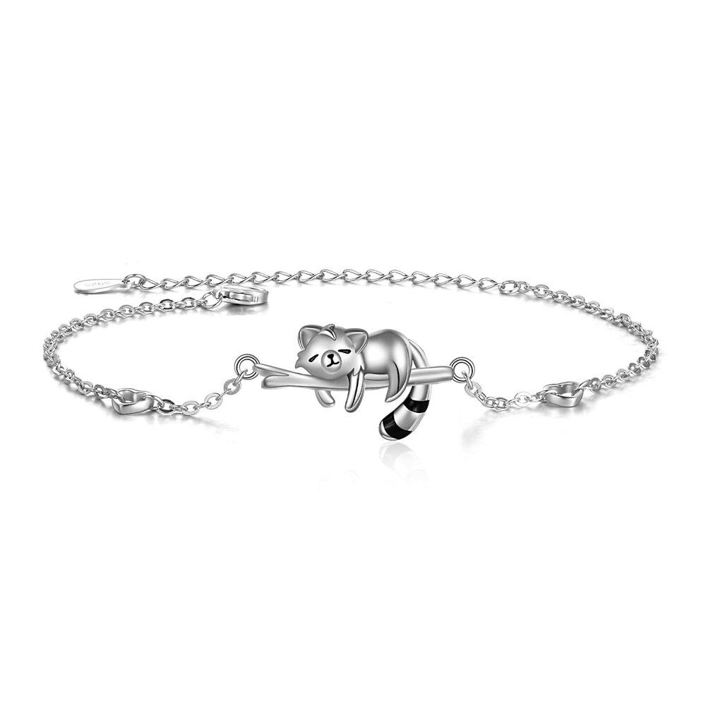 Sterling Silber Rot Panda Anhänger Armband-1