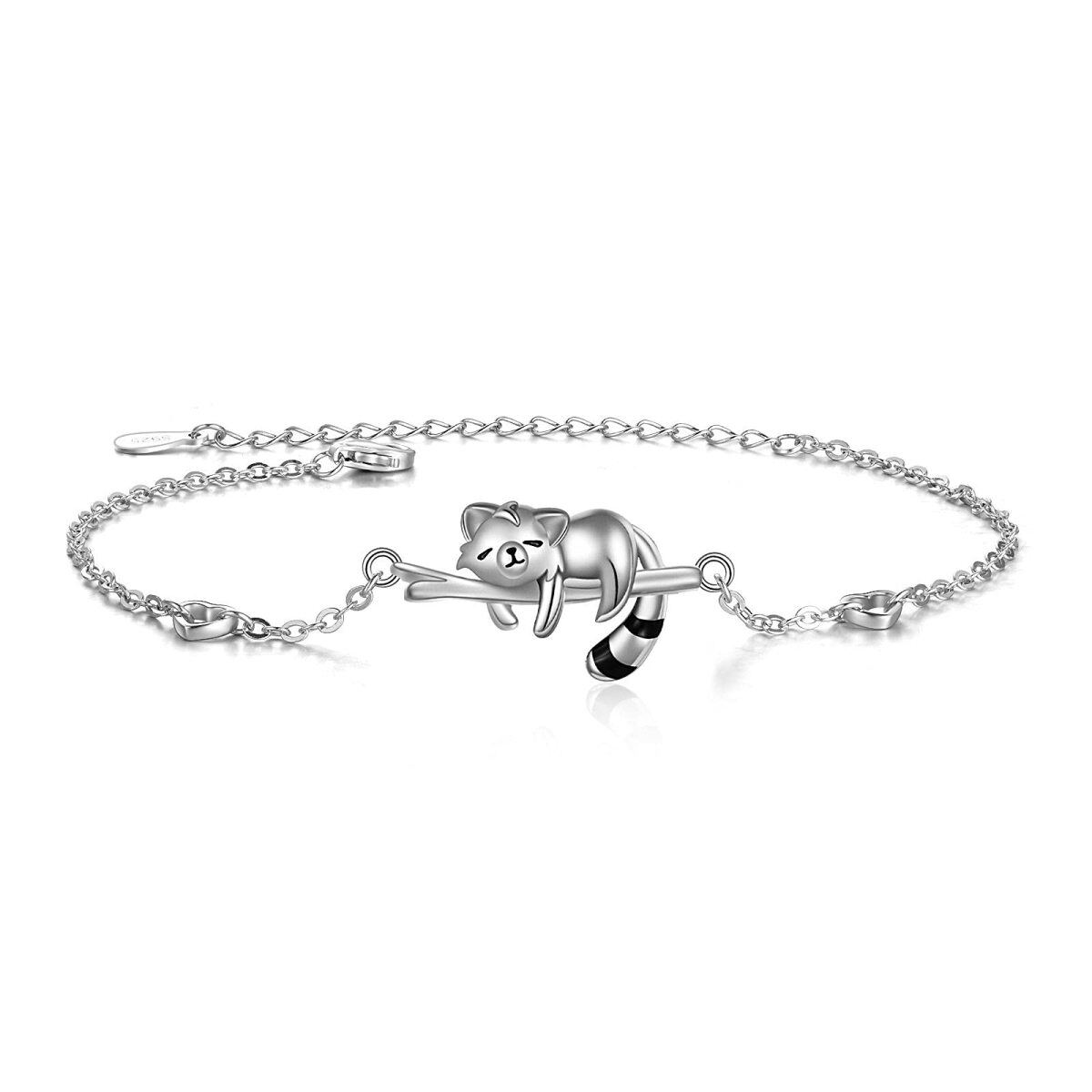 Sterling Silber Rot Panda Anhänger Armband-1