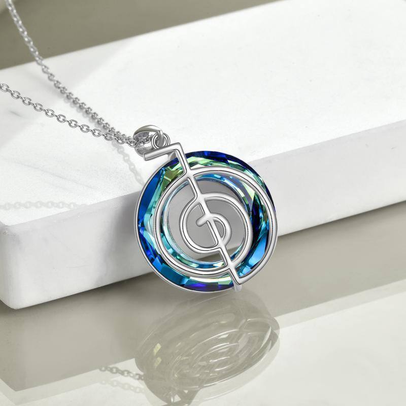 Sterling Silver Reiki Cho Ku Rei Symbol Crystal Pendant Necklace-4