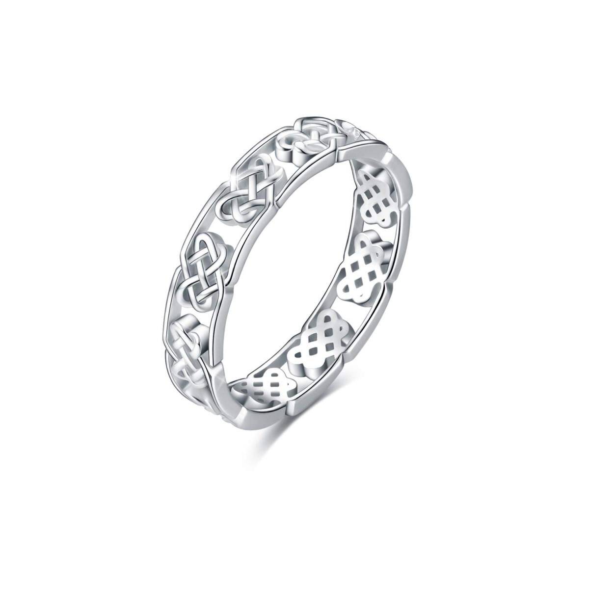 Bague en argent sterling avec nœud celtique-1