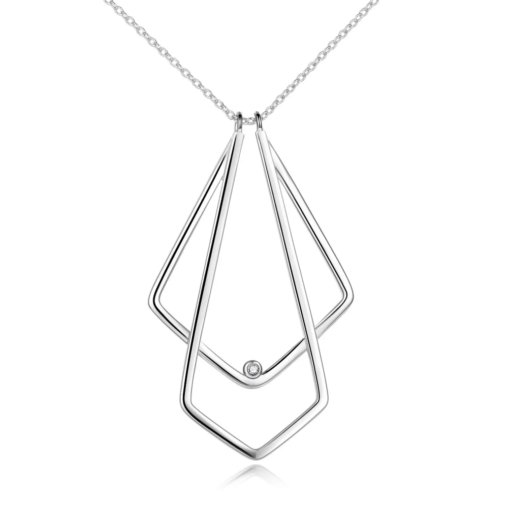 Sterling Zilveren Cubic Zirconia Ringhouder Ketting voor Vrouwen-3