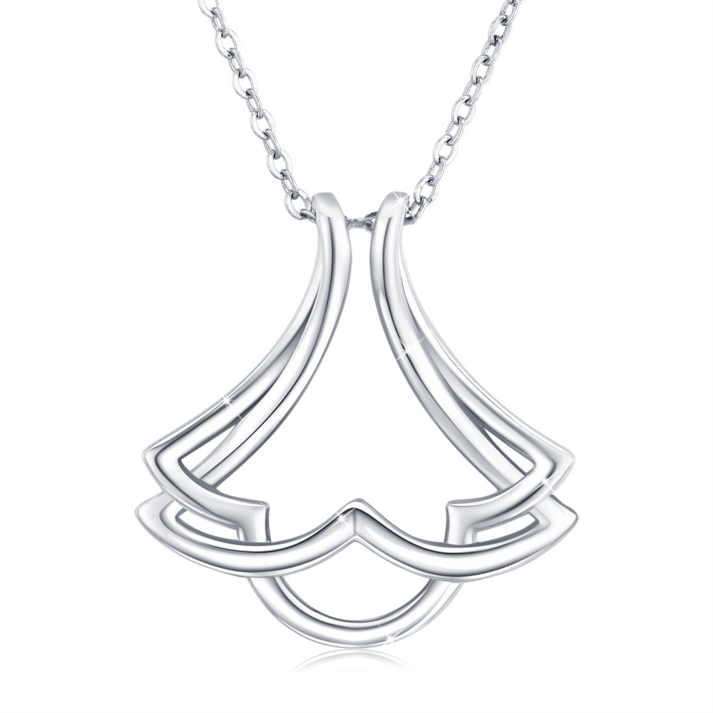 Collana con ciondolo porta anello in argento sterling-1