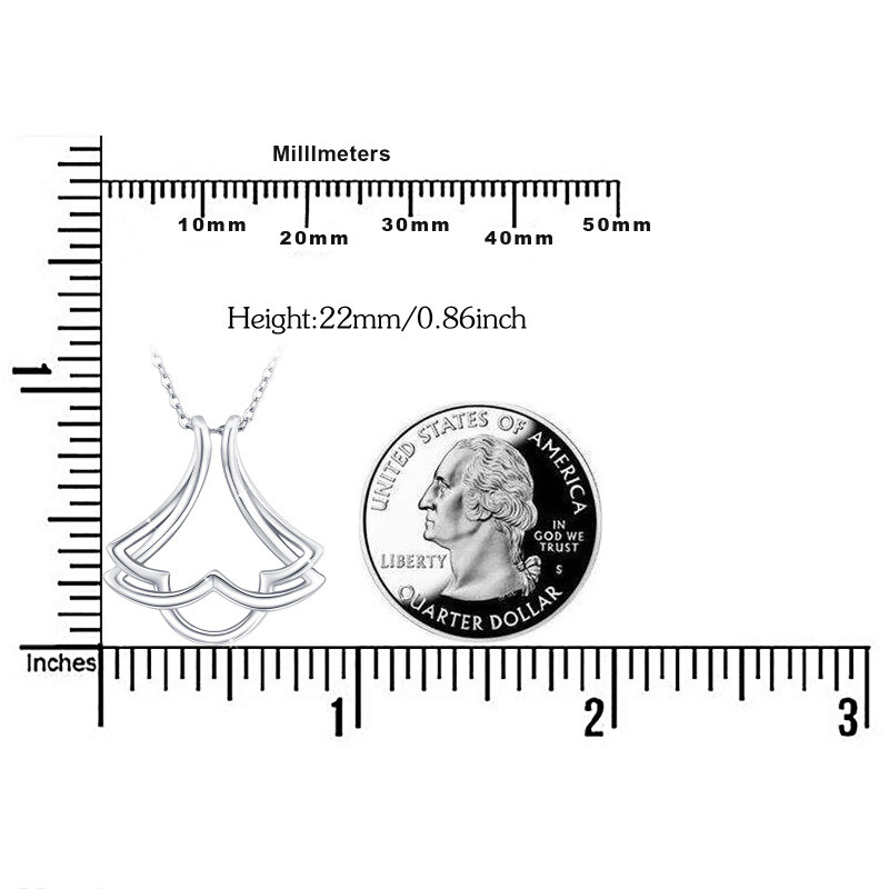 Colar com pingente e suporte de anel de prata esterlina-4