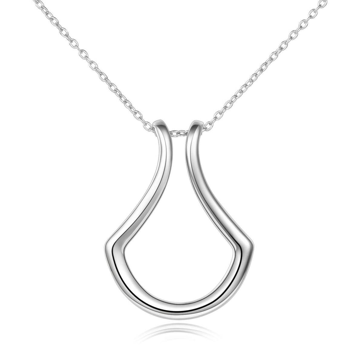 Sterling Silver Ring Holder Pendant Necklace-1