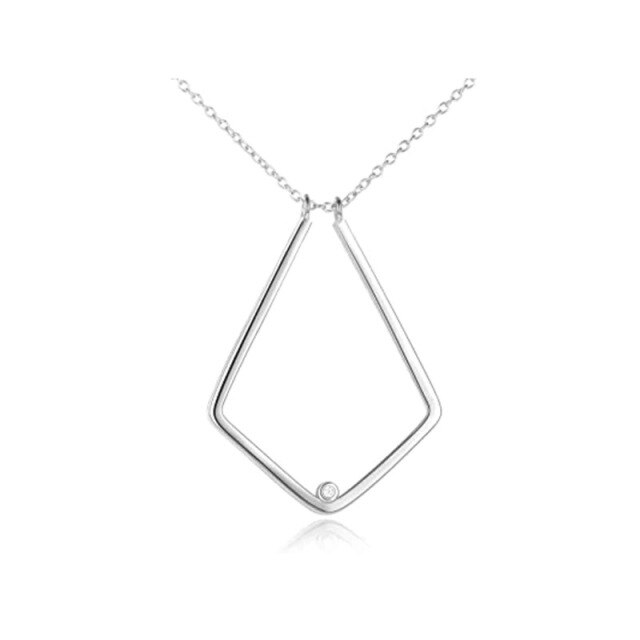 Sterling Silver Cubic Zirconia Ring Holder Pendant Necklace-1