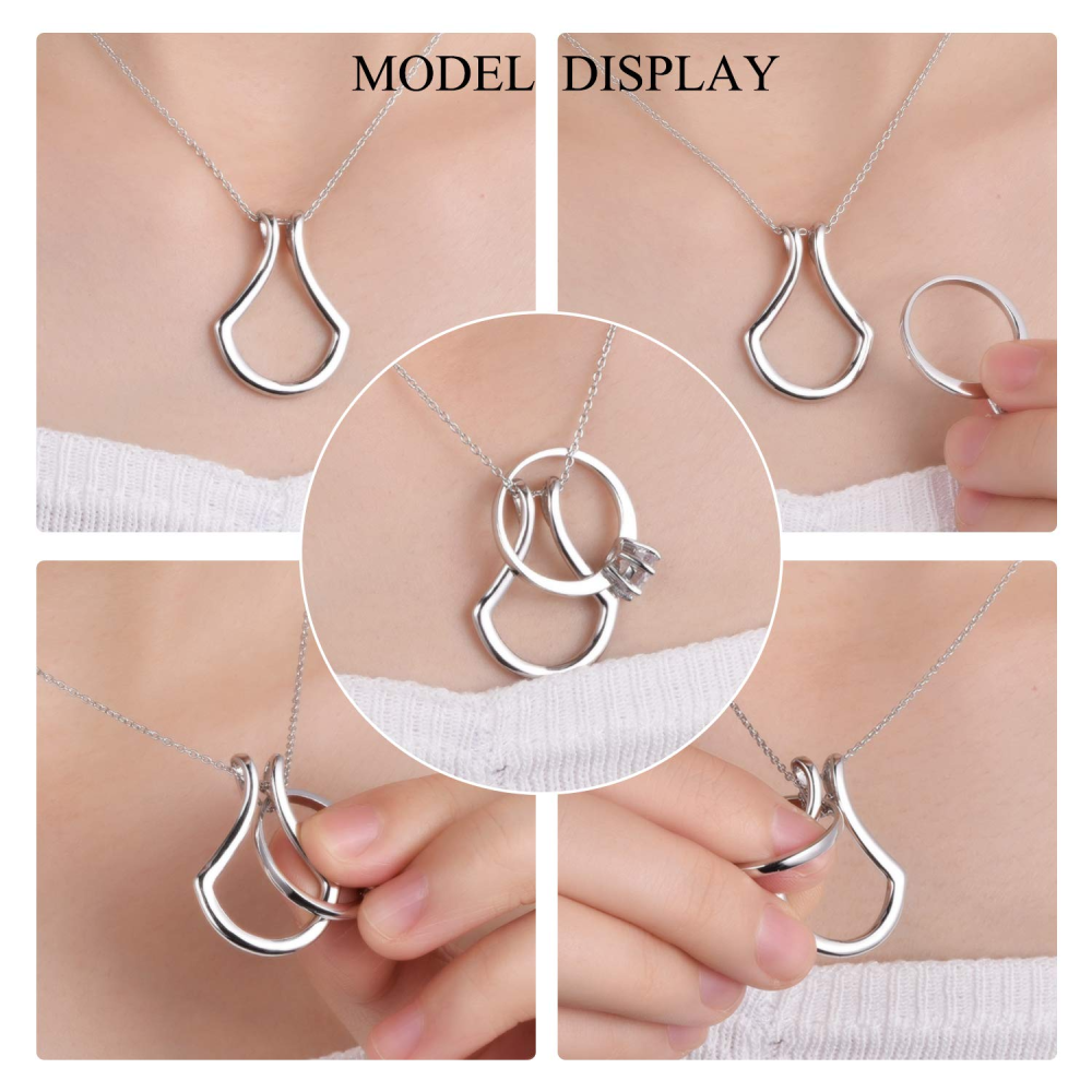 Sterling Silver Ring Holder Pendant Necklace-3