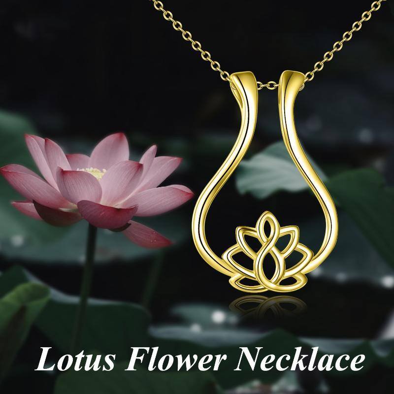 Gold Vermeil Lotus Ring Holder Necklace for Women-6