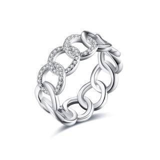 Sterling Silver Cubic Zirconia Celtic Knot Ring-20