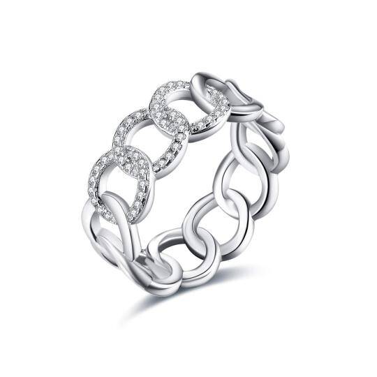 Sterling Silver Cubic Zirconia Celtic Knot Ring