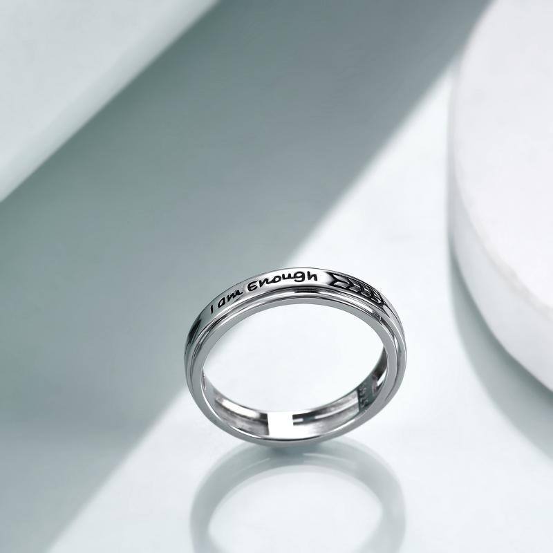 Sterling Silver Ring with Engraved Word-3