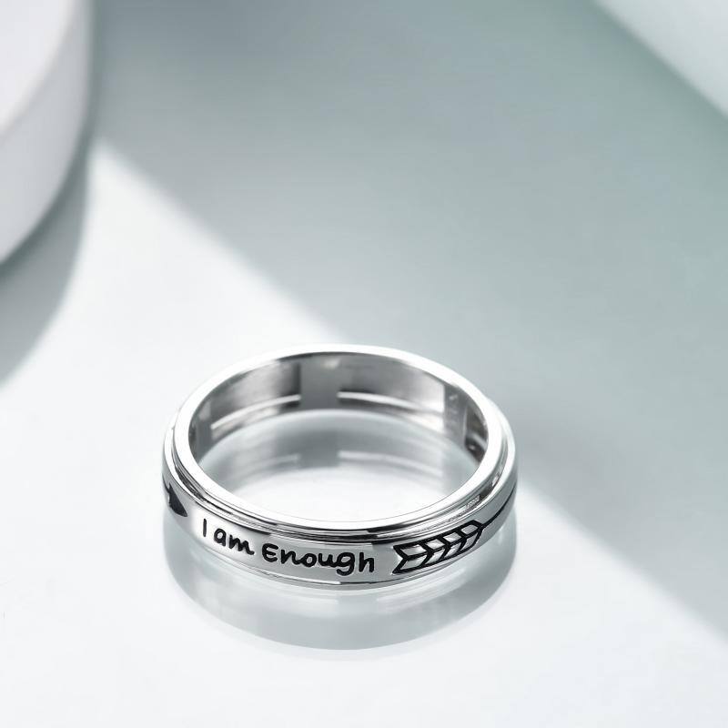 Sterling Silver Ring with Engraved Word-4