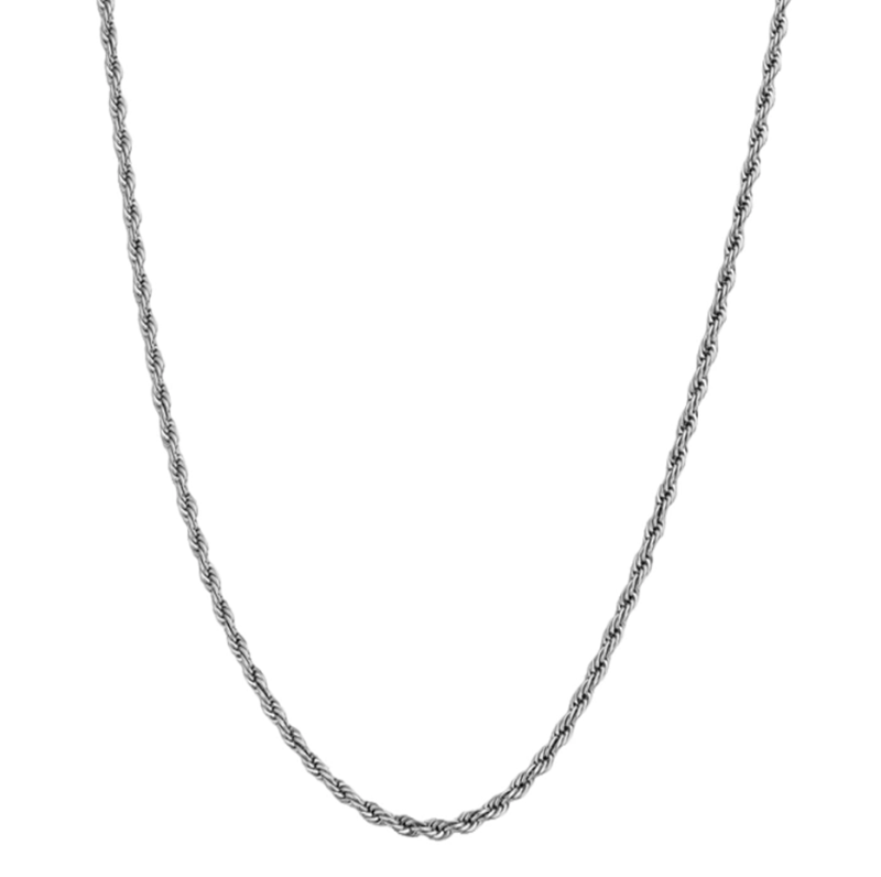 Sterling Silver Rope Chain Necklace for Men 4mm-7