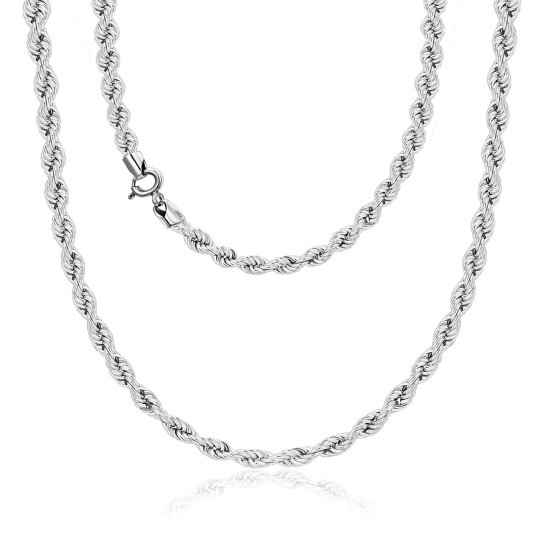 Collier chaîne en corde en argent sterling