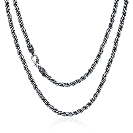 Collier en argent sterling avec chaîne en corde-1