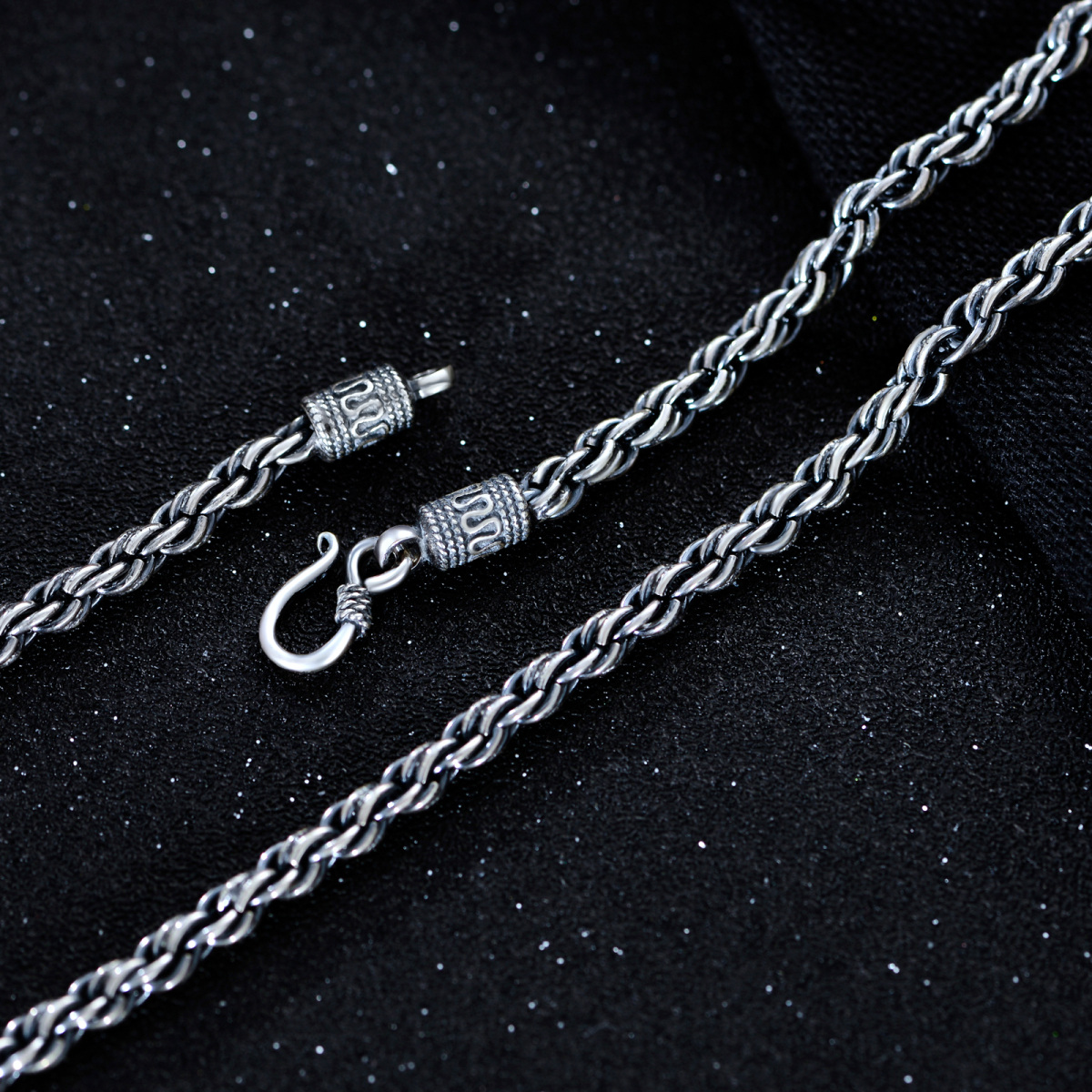 Collier en argent sterling avec chaîne en corde-5