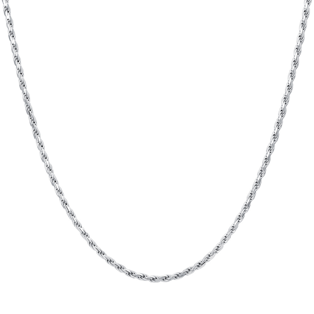 Sterling Silver Rope Chain Necklace-1