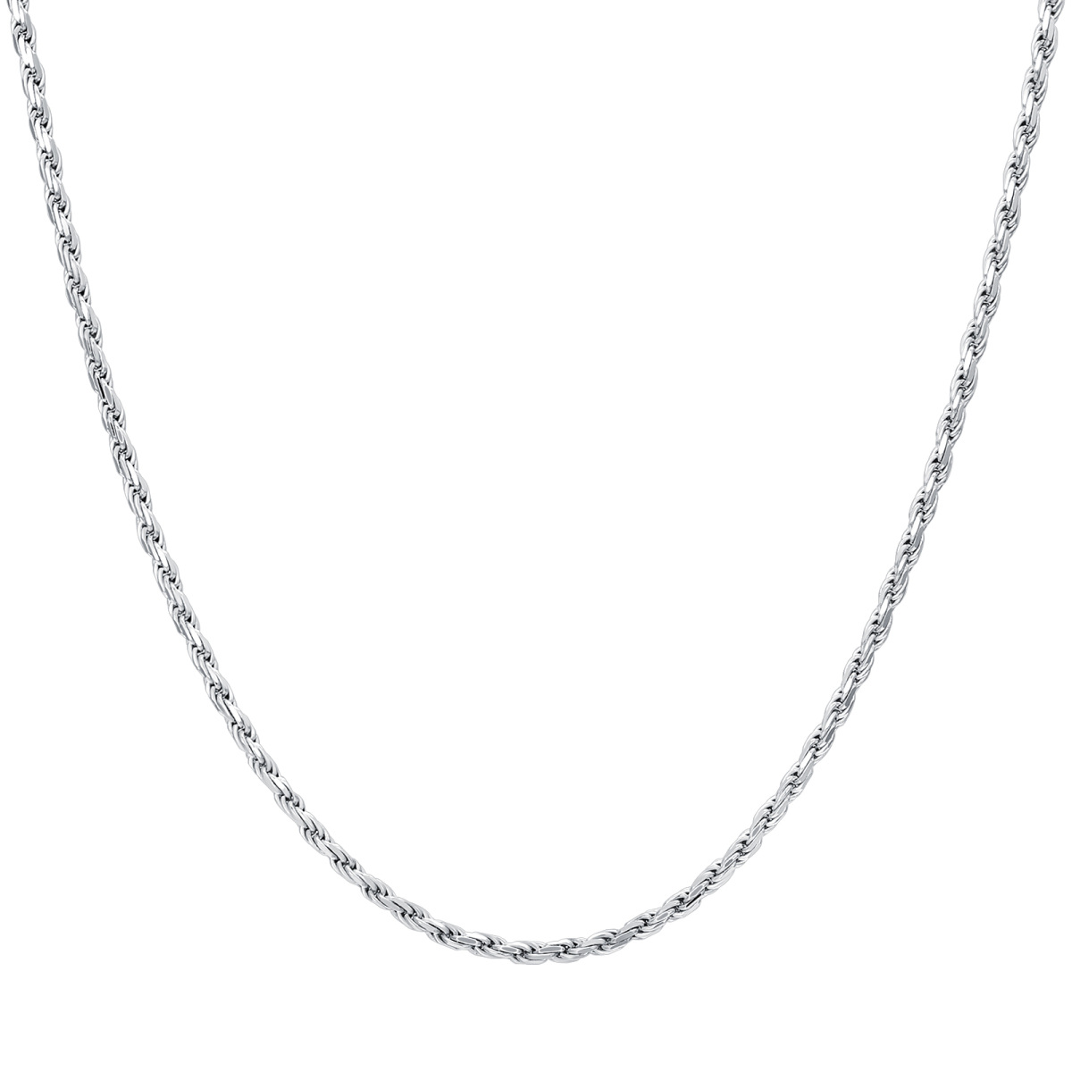 Collier chaîne en corde en argent sterling-1