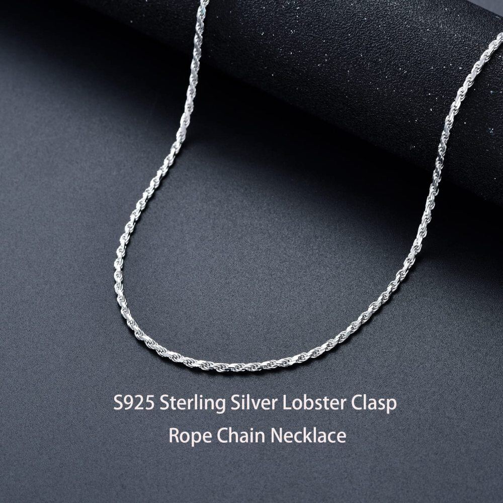 Sterling Silver Rope Chain Necklace-2