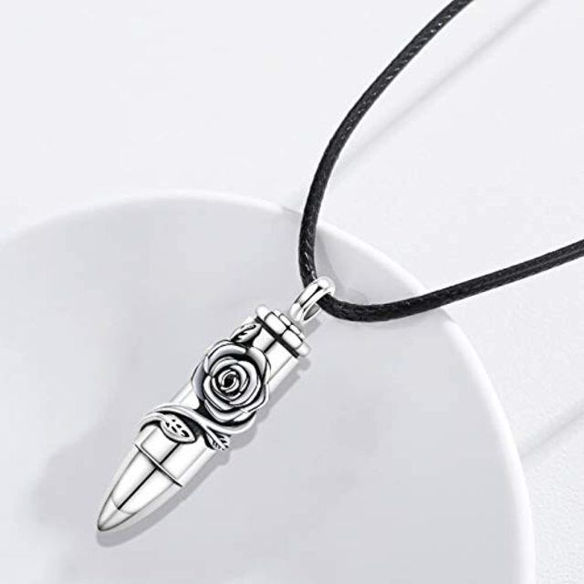 Collier en argent sterling Rose & Bullet Urn-4