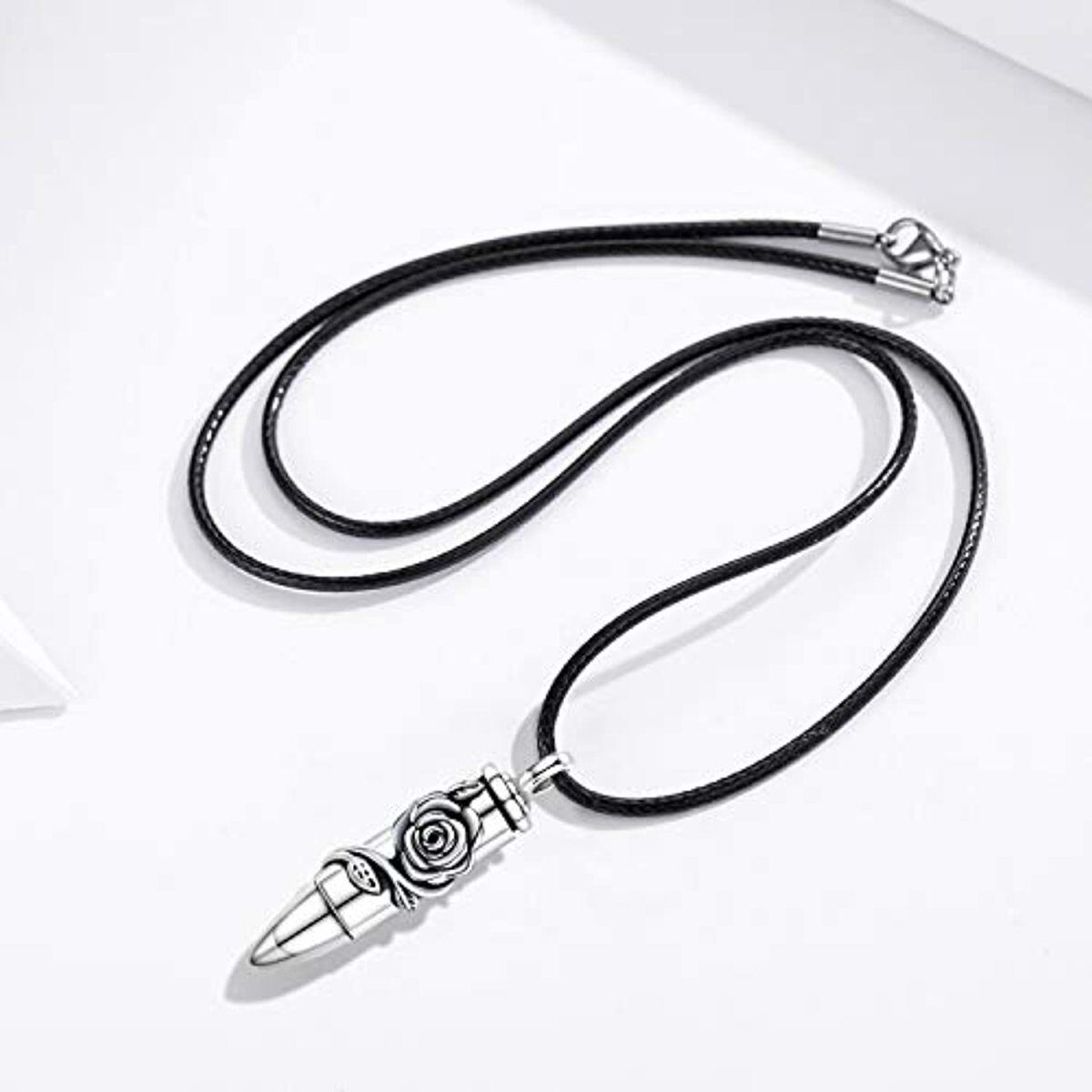 Collier en argent sterling Rose & Bullet Urn-5