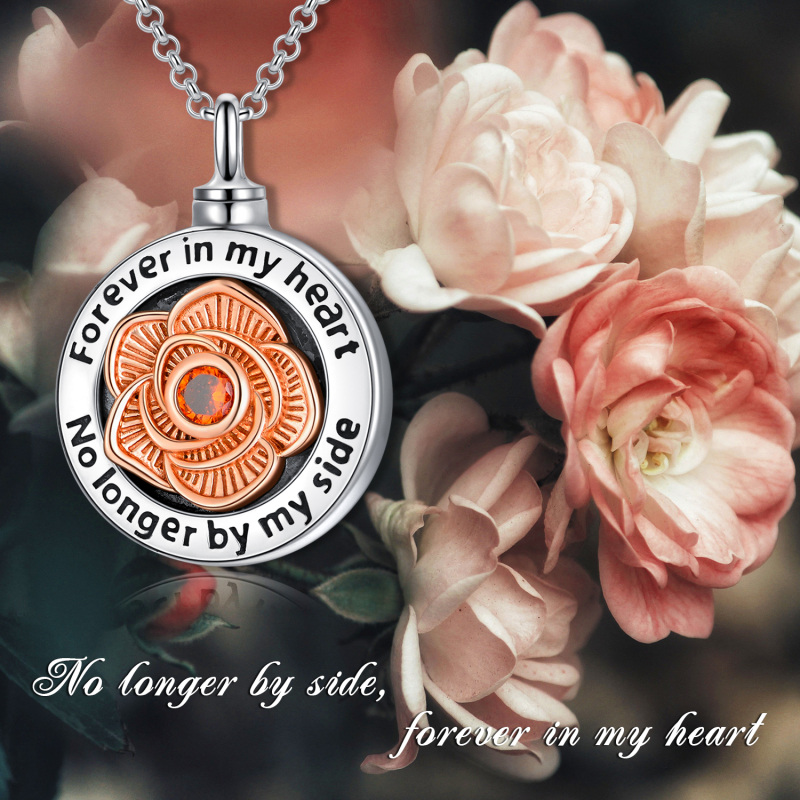 قلادة من الفضة الإسترلينية على شكل زهرة الورد لحفظ الرماد-5