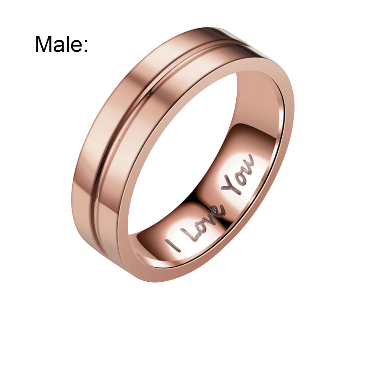 Sterling Silver with Rose Gold Plated 0.2CT Moissanite Personalized Engraving Couple Rings-4