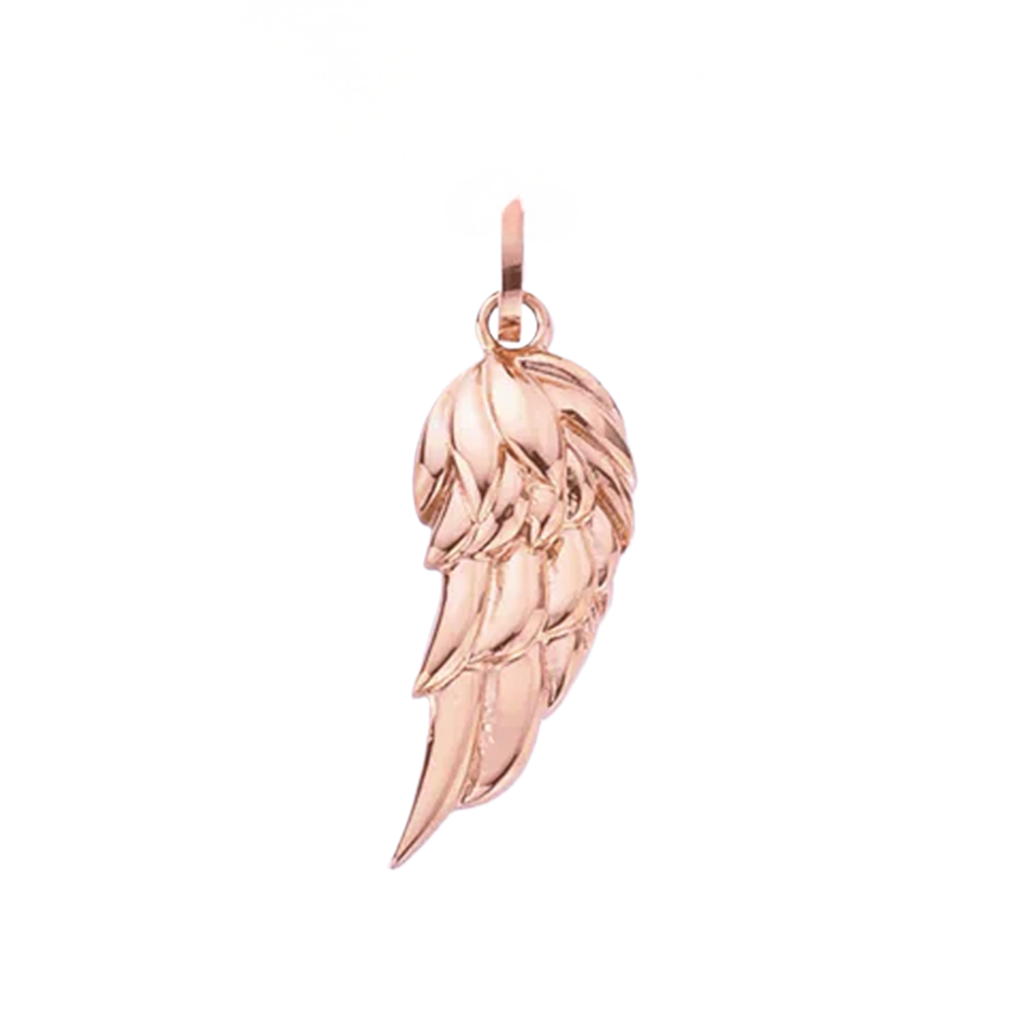 Sterling Silver with Rose Gold Plated Angel Wing Pendant Charms-1