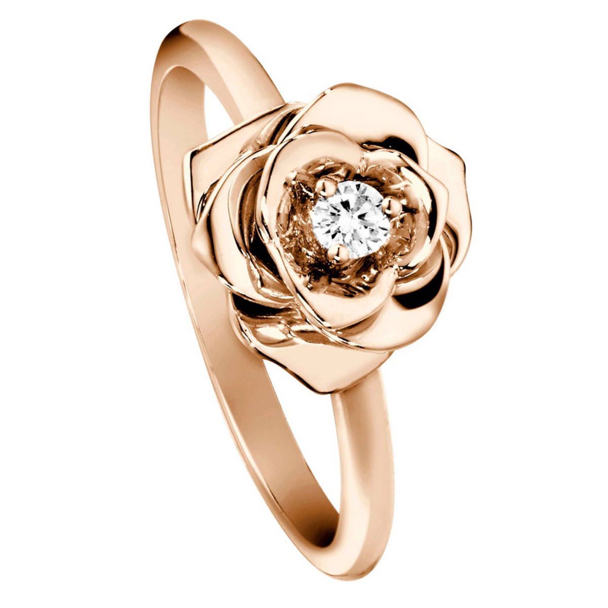 Sterling Silber mit Roségold plattiertem kreisförmigen Diamant-Rosen-Verlobungsring-1