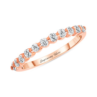 Sterling Silver with Rose Gold Plated Circular Shaped Lab Created Diamond Custom Personalized Engraving Wedding Ring 3EX IGI Certified-39