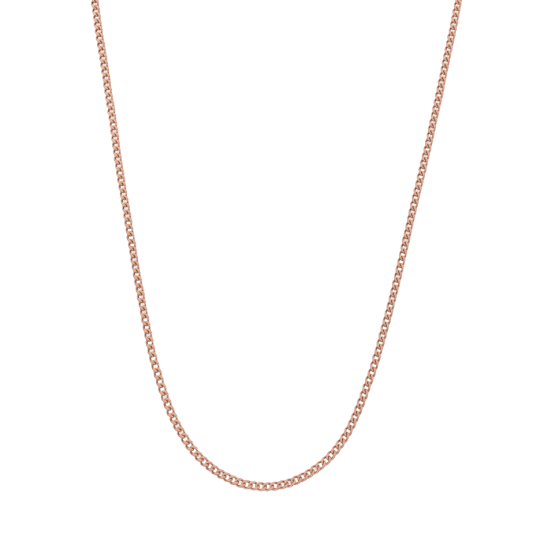 Sterling Silver with Rose Gold Plated Connell Chain for Men 2mm