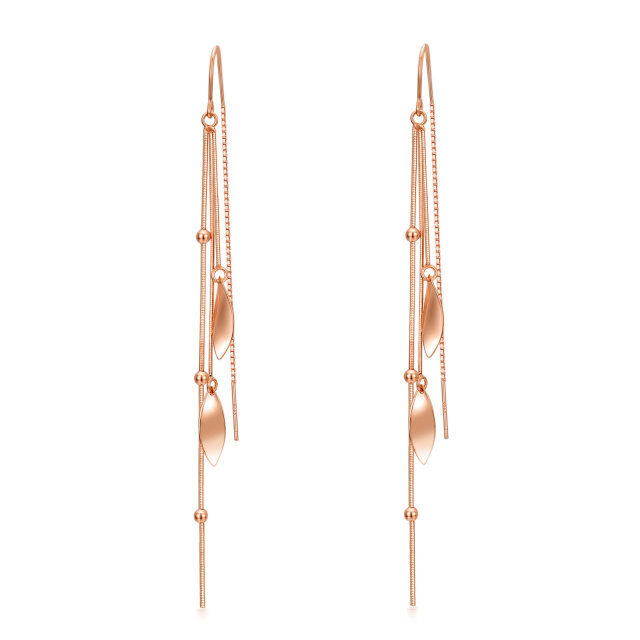 Sterling Silver with Rose Gold Plated Drop Earrings-1