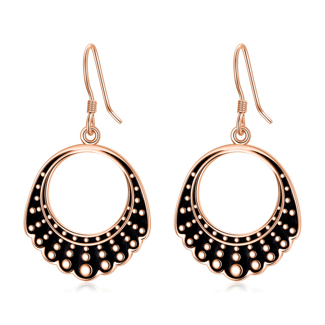 Sterling Silver with Rose Gold Plated Ginsberg Collar RBG Drop Earrings for Women-1