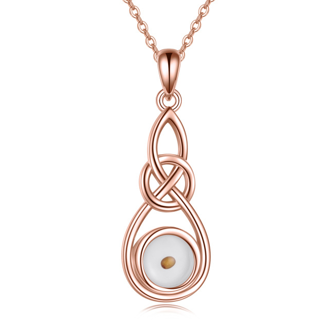 Collana con ciondolo in argento sterling con simbolo dell'infinito placcato in oro rosa-1