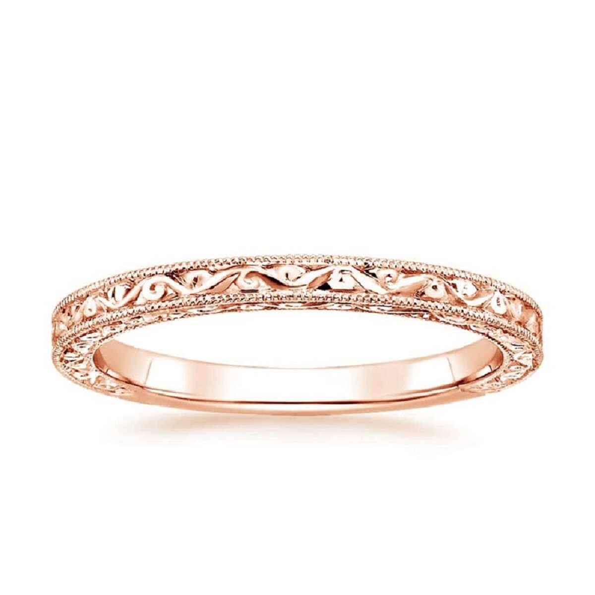 Prata esterlina com anel de noivado Moissanite banhado a ouro rosa-4