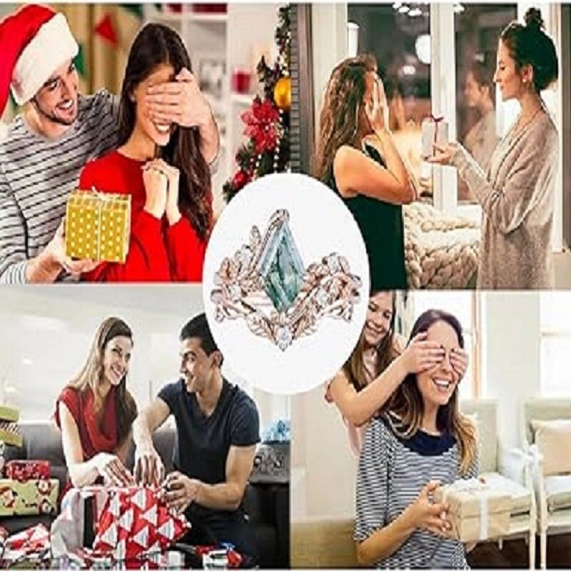 Pierścionek zaręczynowy ze srebra z pozłacanymi liśćmi agatu mszystego-3