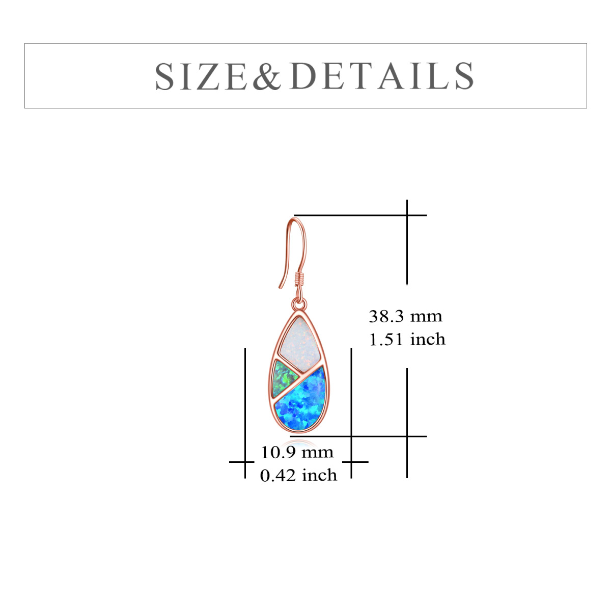 Sterling Silver With Rose Gold Plated Opal Drop Drop Earrings For Women Best Friends-5