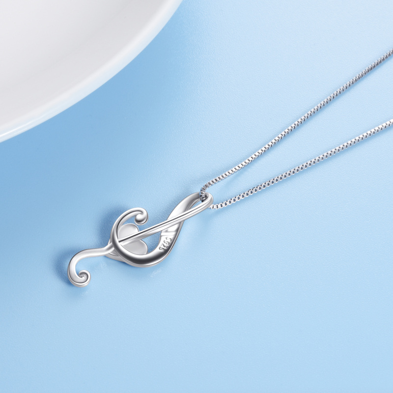 Collier en argent sterling avec symbole musical en forme de cœur en opale pour femme-4