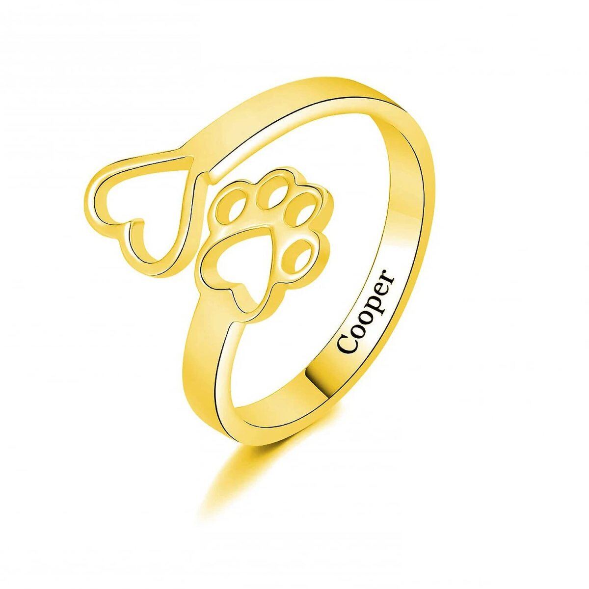 Sterling Silber mit Rose Gold plattiert Pfote Ring-1