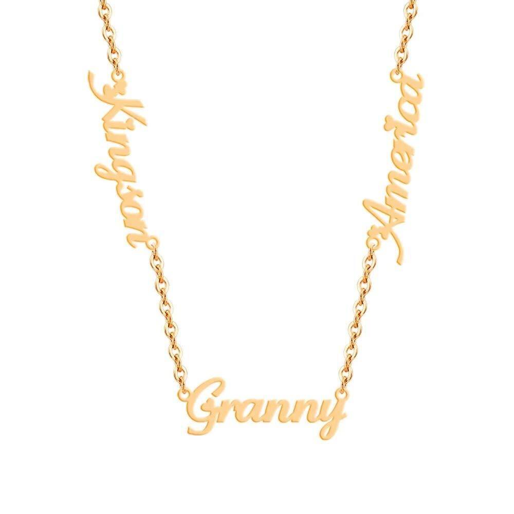 Sterling Silver with Rose Gold Plated Personalized Classic Name Pendant Necklace-1