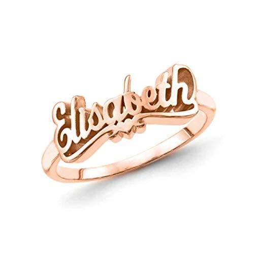 Sterling Silver with Rose Gold Plated Personalized Classic Name Ring-1