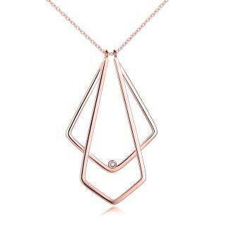 Sterling Silver with Rose Gold Plated Cubic Zirconia Ring Holder Necklace for Women-14