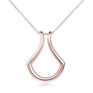 Sterling Silver with Rose Gold Plated Ring Holder Pendant Necklace-39